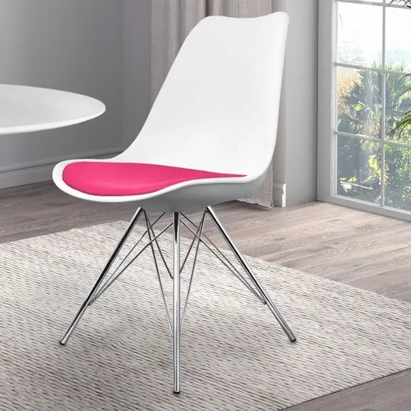 Fusion Living Soho White Plastic Dining Chair 1