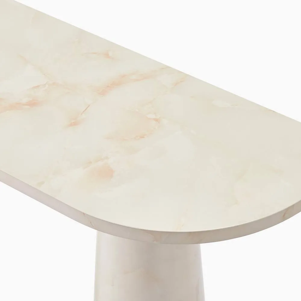 FurnitureboxUK Palma Marble Effect Console Table in Cream 6