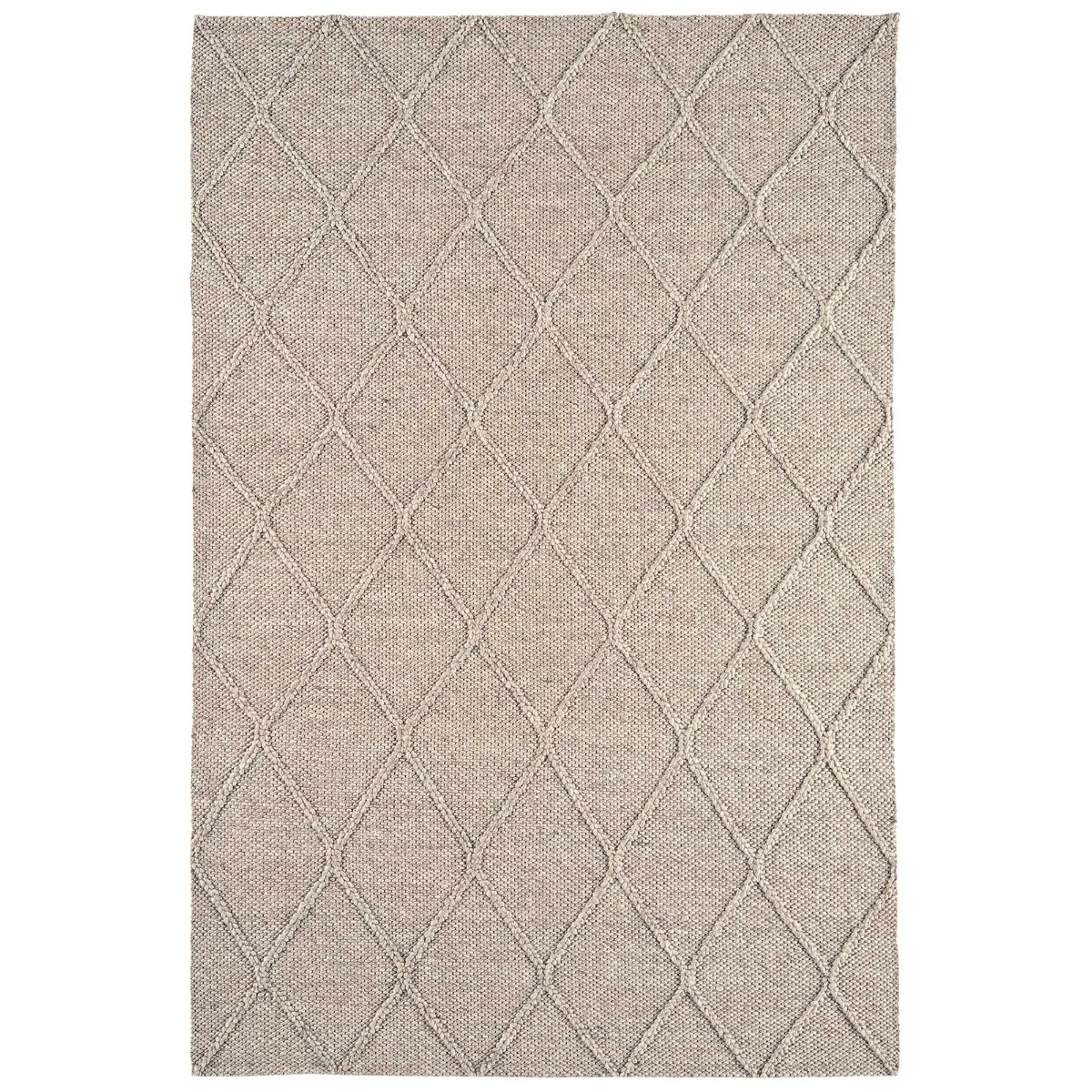 Flori Diamond Hand Woven Rug, Camel