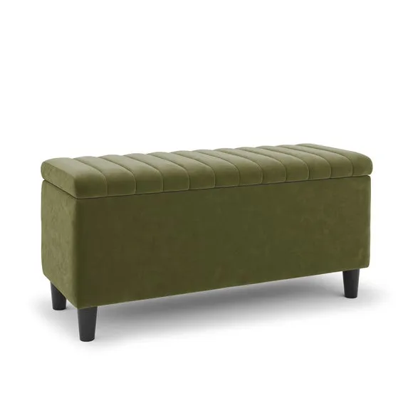 Alara Velvet End of Bed Storage Ottoman 6