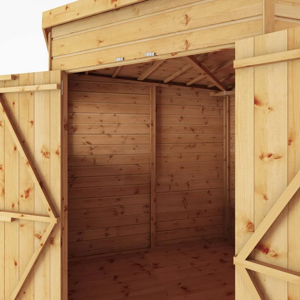 Mercia 7 x 7 Feet Shiplap Corner Shed - L207.5 x W207.5 x H200.6 cm - Brown in Light Brown 5