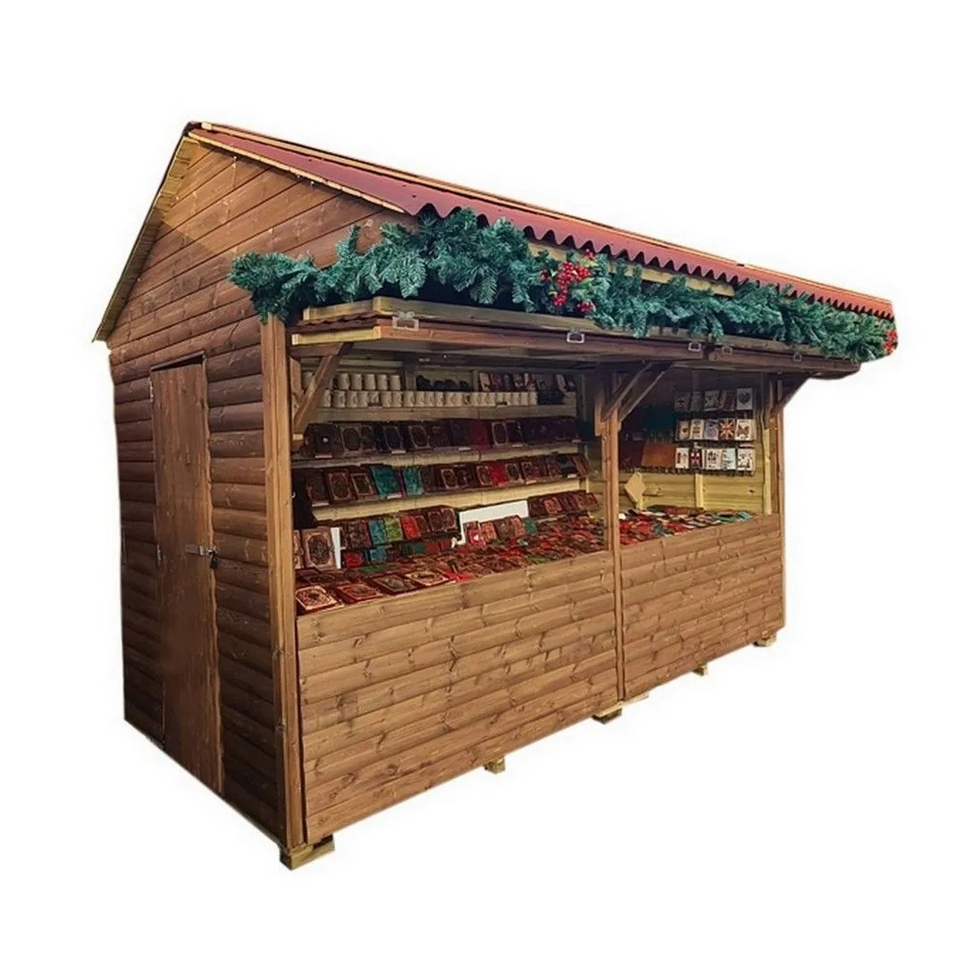 Churnet Valley Garden Furniture Ltd 4m x 2m Edingburgh Chalet - Timber - Minimal Assembly Required in Brown
