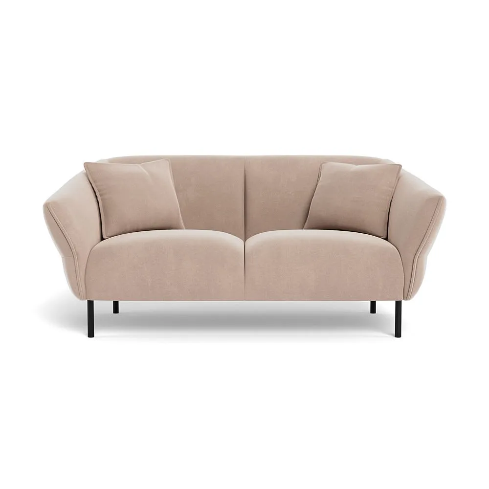 Heal's Alto 2 Seater Sofa Smart Velvet Pebble Black Feet 1