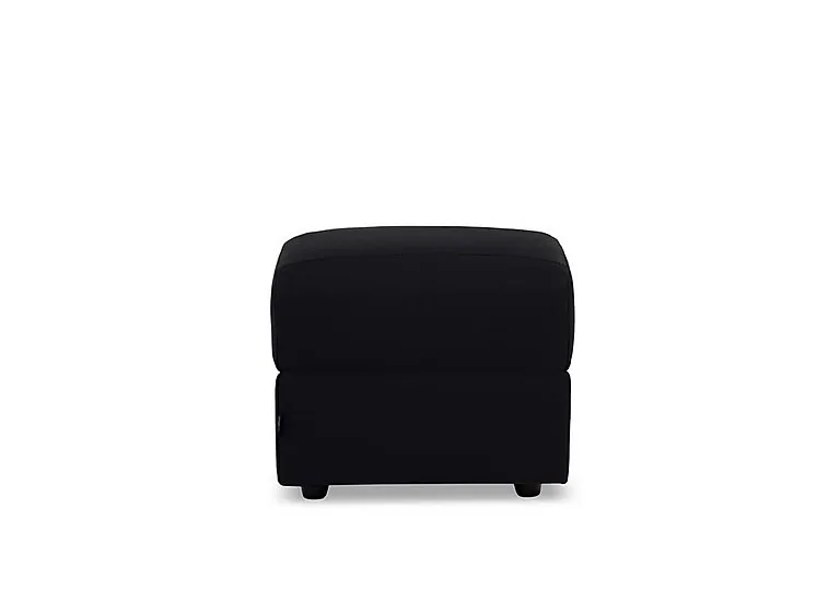 Canto Leather Footstool - Torello Nero - Living Room Furniture - In Time for Christmas