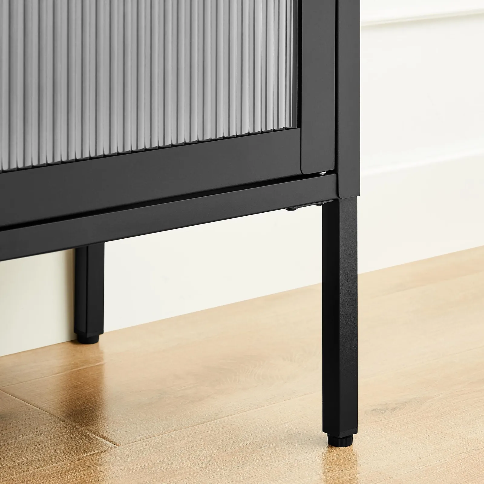 FurnitureboxUK Kafe Black Metal TV Sideboard With 6 Compartments 6