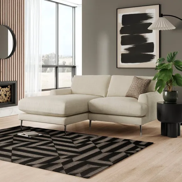 Lawson Chunky Tonal Weave Corner Chaise Sofa 1