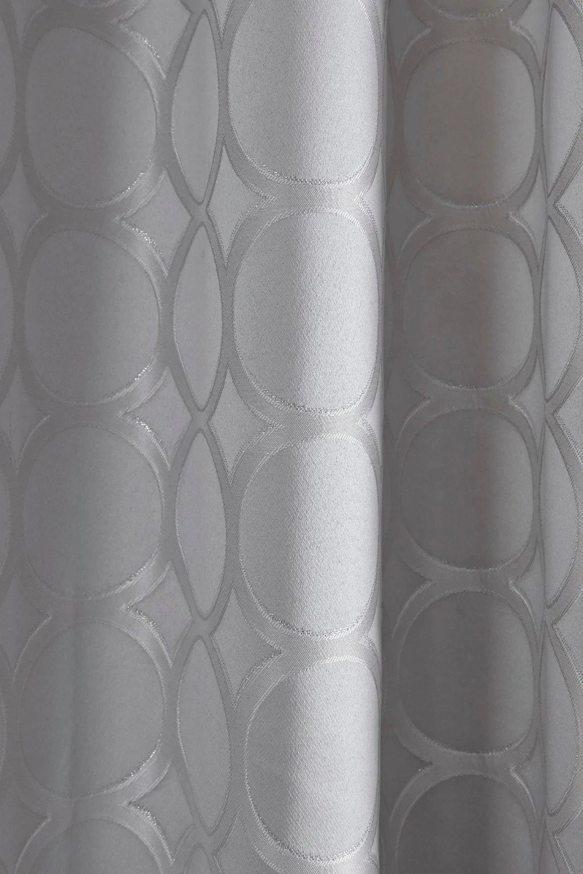 Appletree 'Cassina' Circular Patterned Pair of Eyelet Curtains in Silver 3