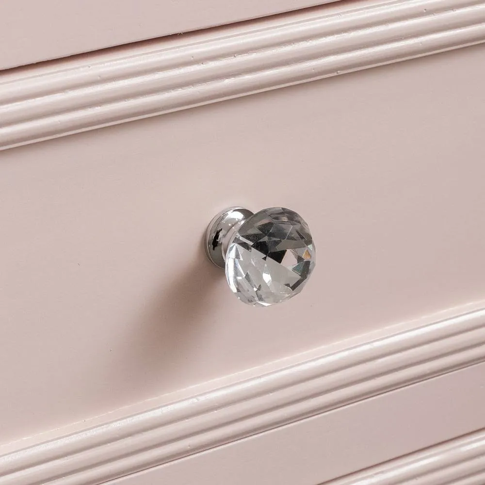 Melody Maison Large 6 Drawer Chest Of Drawers, Dressing Table Set & Pair Of Bedside Tables - Sophia Pink Range in Pale Pink 6