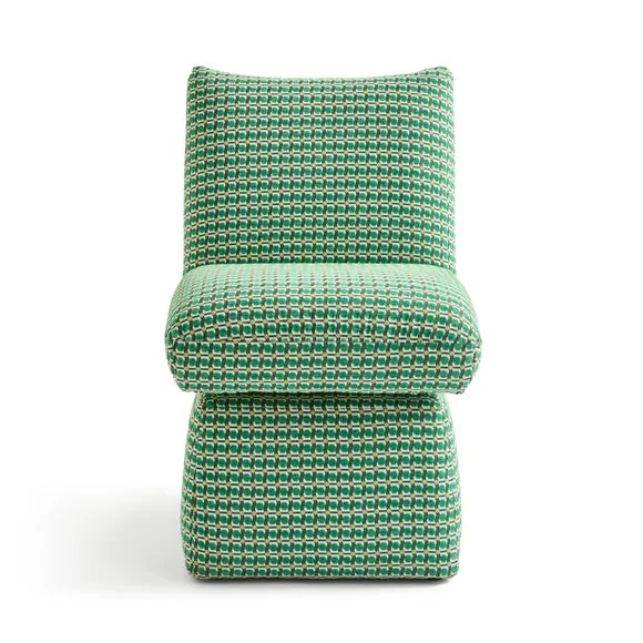 Yinka Ilori Swivel Dining Chair, Sweet Flows Green Fabric 6
