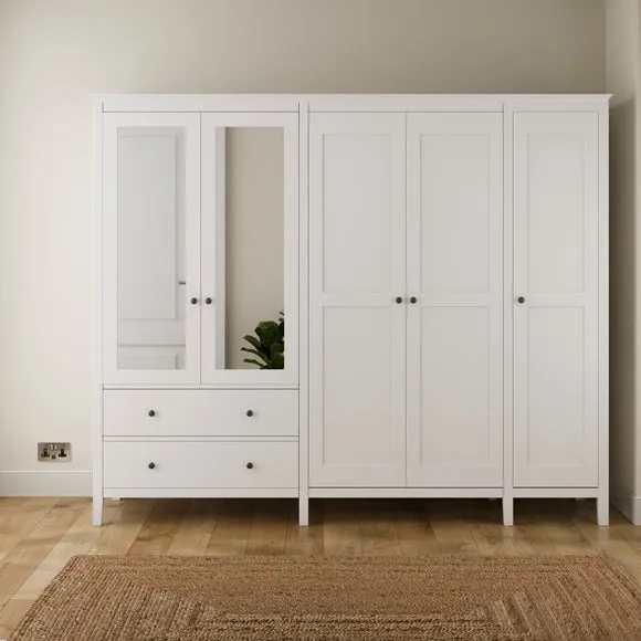 Lynton 5 Door Wardrobe, White