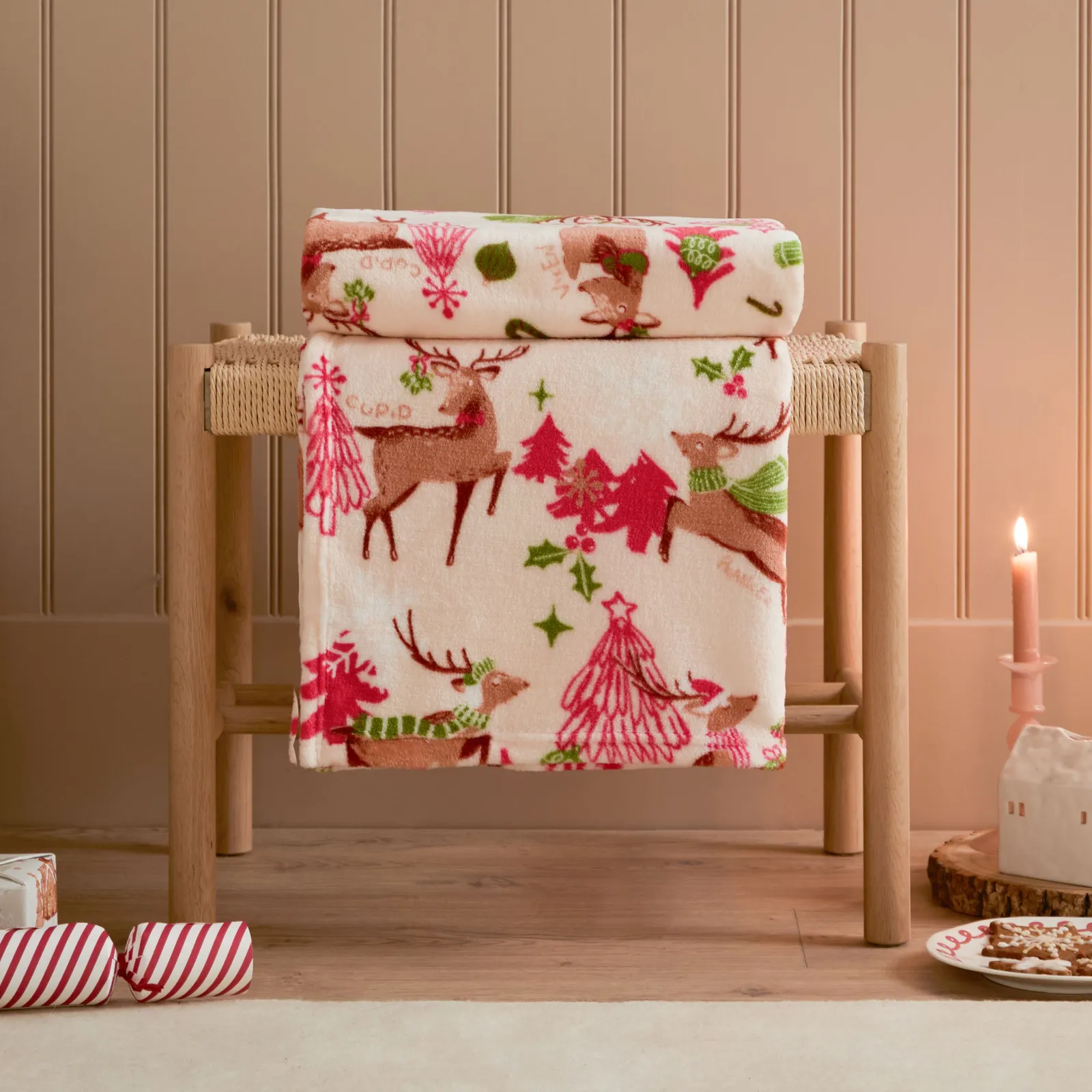 Duvet Day Sleigh Team Printed Fleece Throw