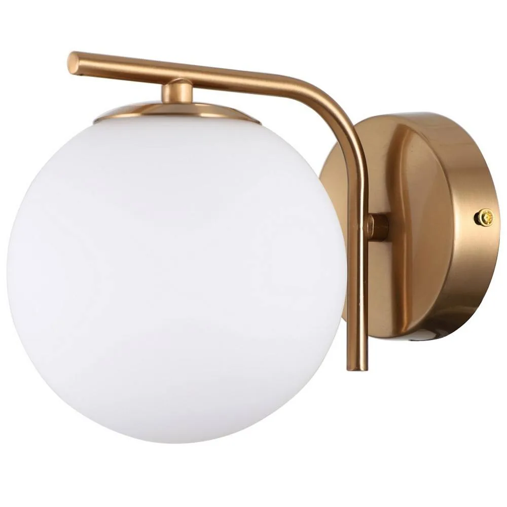 Netlighting Modern Wall Lamp Golden 1 Light with White Shade G9 in Gold