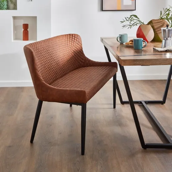 Montreal 2 Seater Dining Bench, Faux Leather, 133cm 2