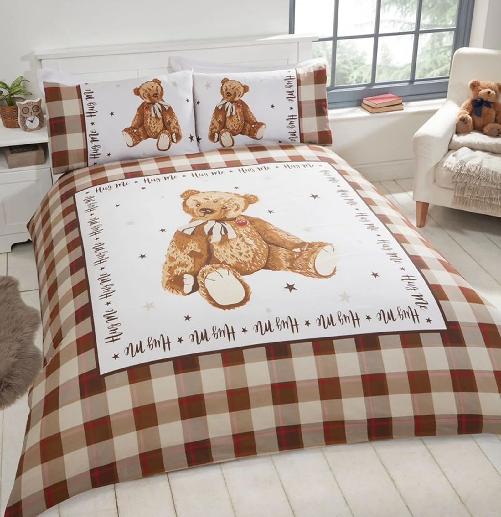 Rapport Home Hug Me Bear Duvet Cover Set with Pillowcase in Natural 1