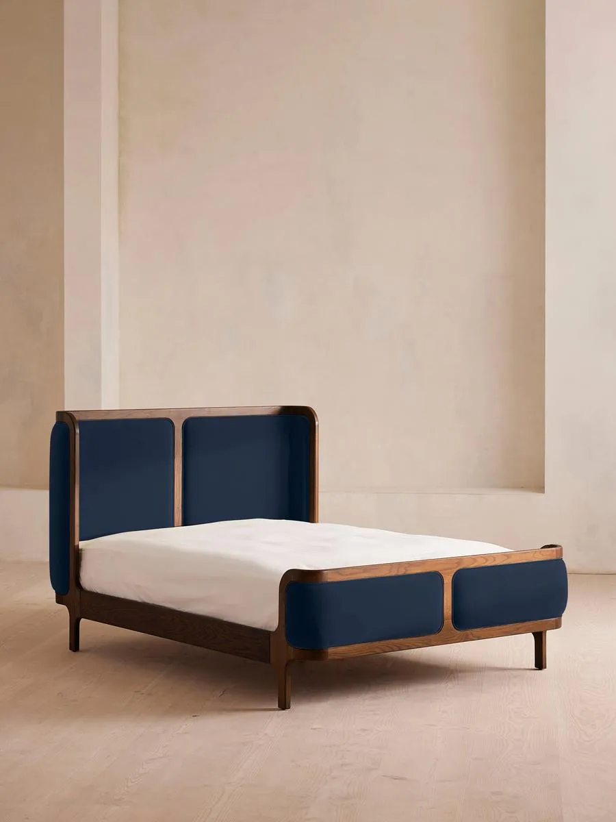 Belsa Bed, King, Velvet, Royal Blue