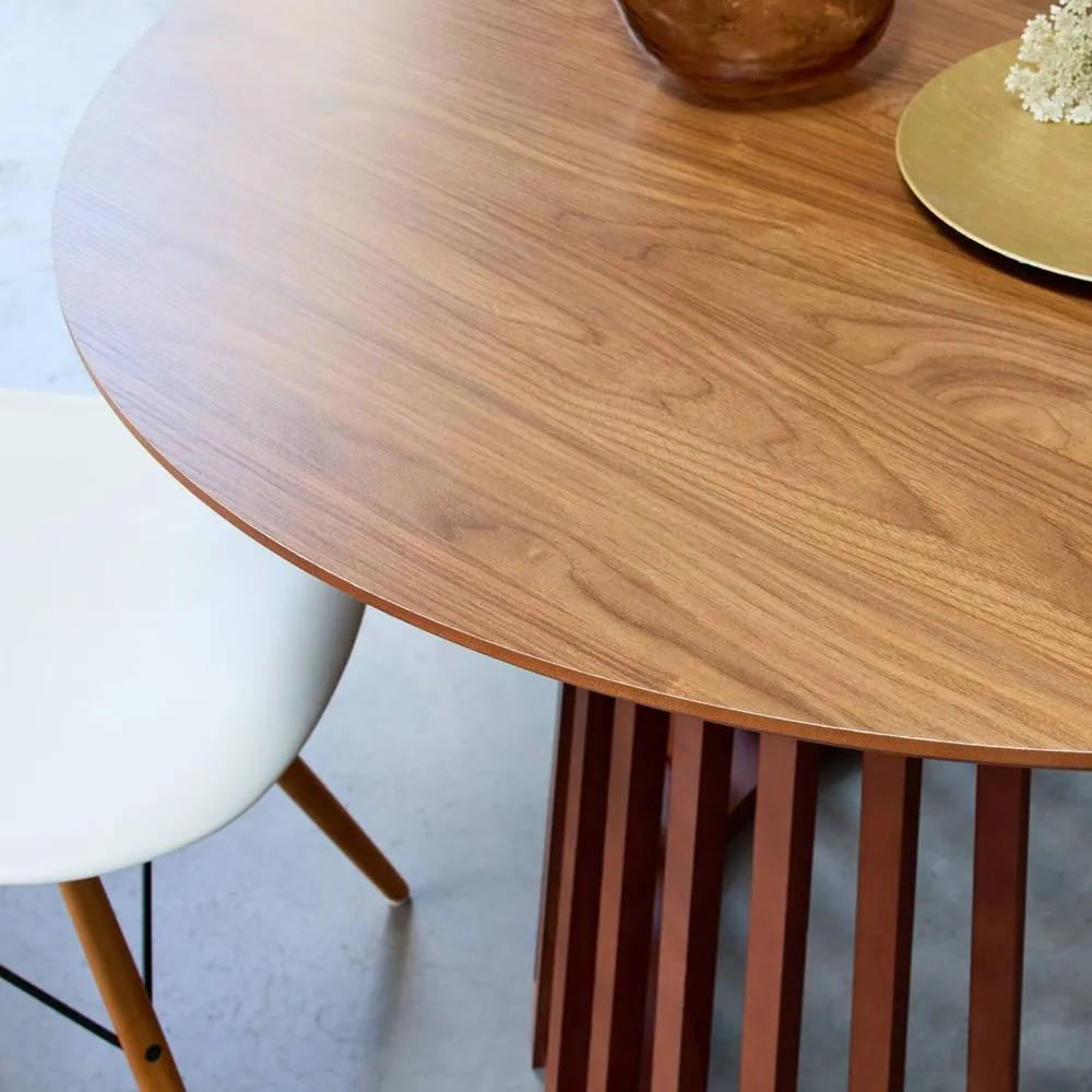 sweeek 4-seater wooden-effect dining table with spruce legs in Dark Brown 6