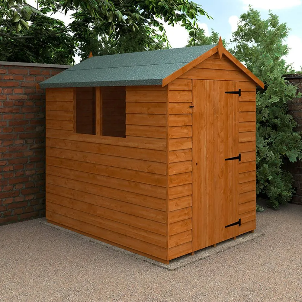 Buttercup Farm 7 x 5 Feet Budget Apex 9mm Shed - Solid Wood/Softwood/Pine in Burnt Orange 2