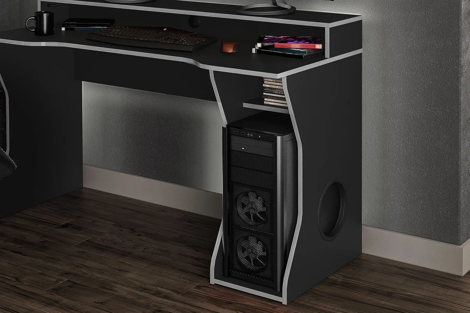 Birlea Enzo Gaming Computer Desk in Silver 2