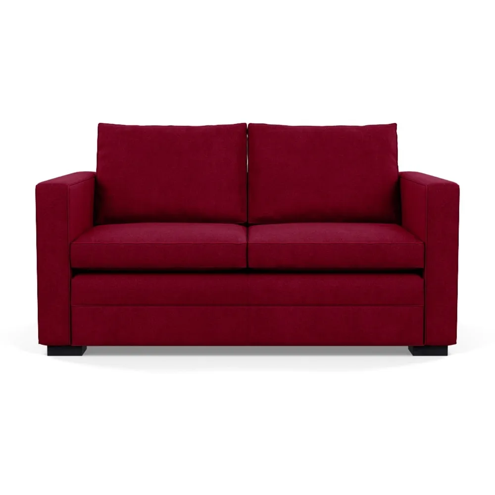 Heal's Palermo 2 Seater Sofa St Moritz Wool Red 74 Black Feet 1