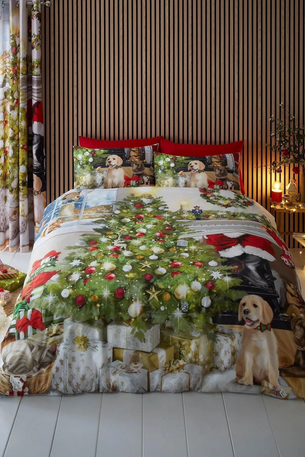 Fusion 'Christmas Tree' Festive Scene Print Duvet Cover Set 1