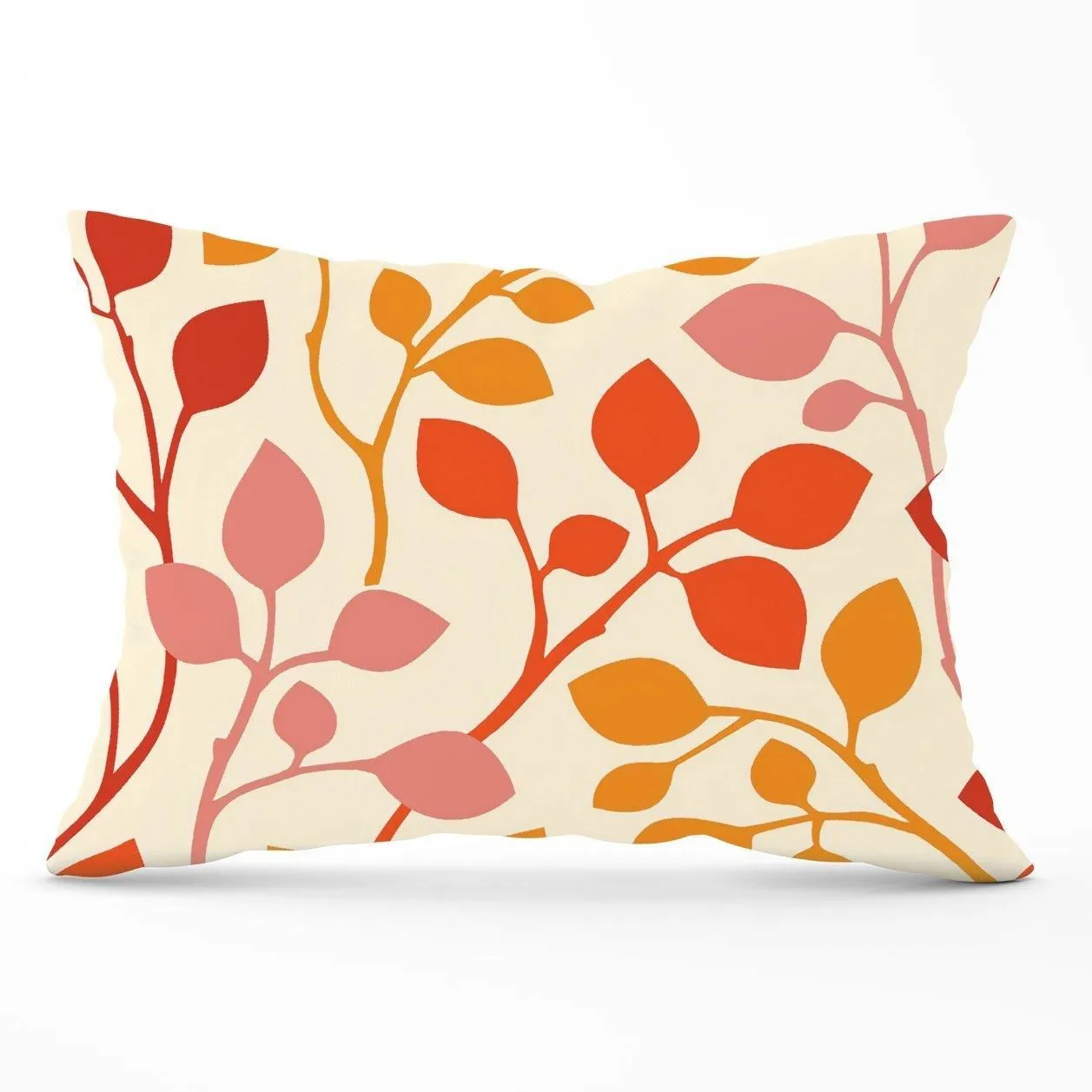 Warren Reed - Designer Colorful Autumn Leaves Cushions in Red