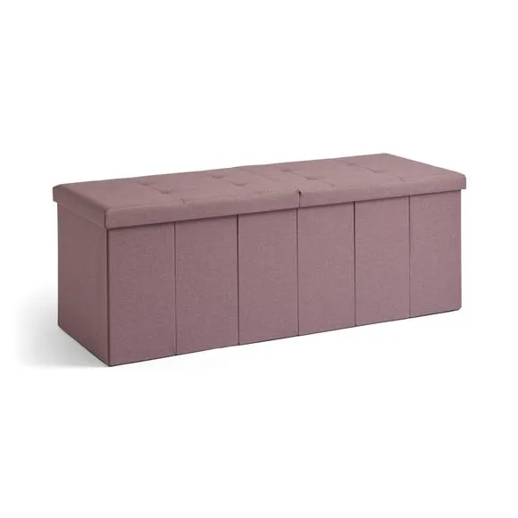 Faux Linen Bed Ottoman 3