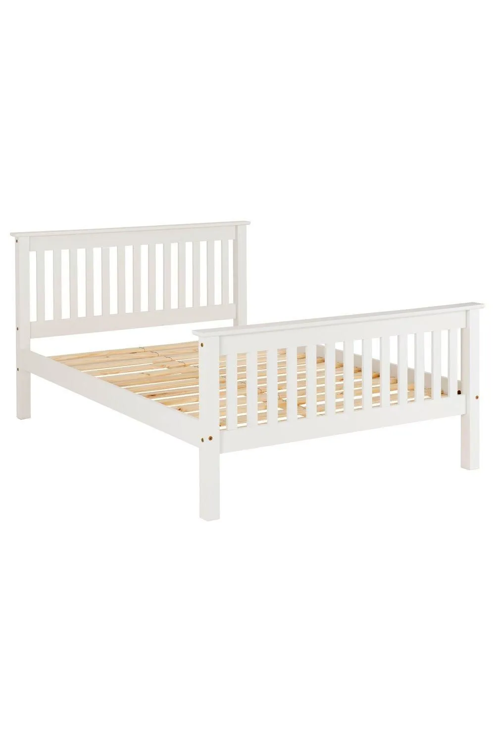 Seconique Monaco 4' Small Double Bed High Foot End in White 2