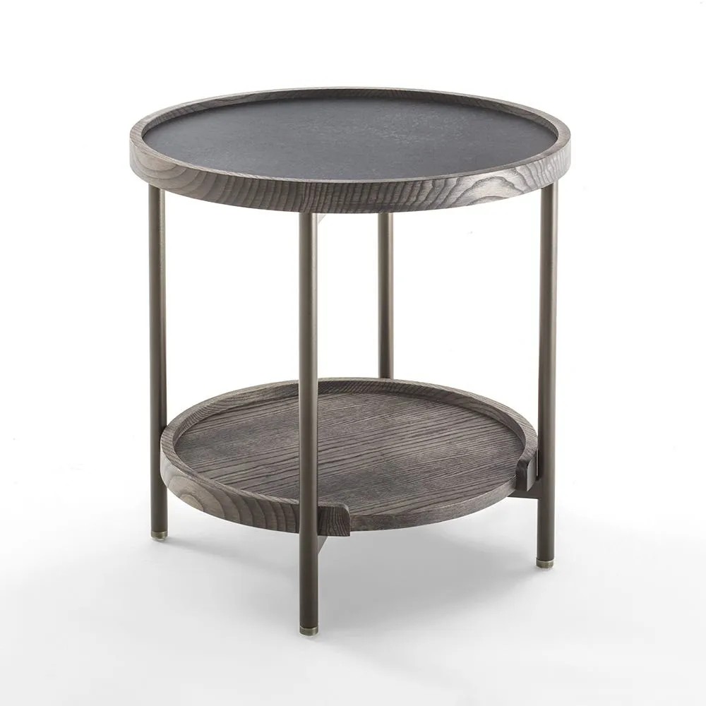 Porada Koster Side Table 50cm Ash Grey Stained with Oxide Black Rock 2