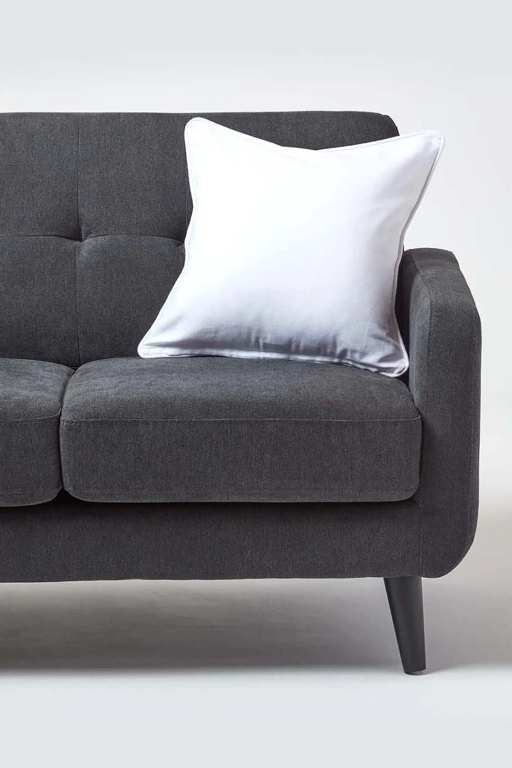 Homescapes Cotton Plain Cushion Cover in Off-White 4