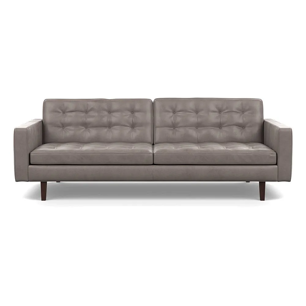 Heal's Hepburn 4 Seater Daino Leather Elephant Black Feet