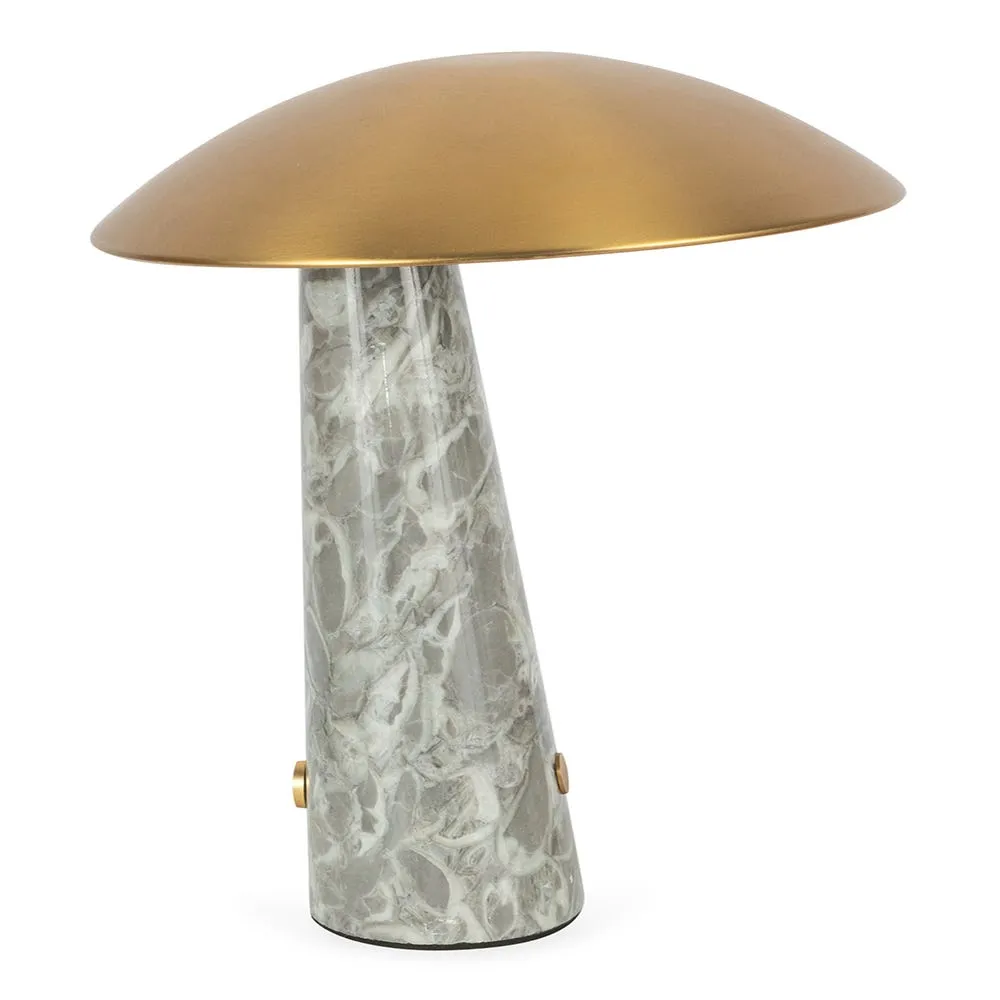 Heal's Abri LED Portable Table Lamp Brass & Grey Marble 2