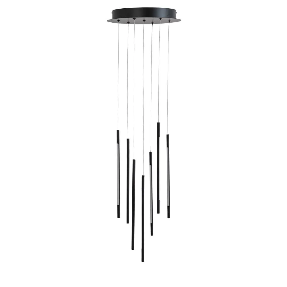 Heal's Saber LED Chandelier 7 Light Cluster Pendant Black 2