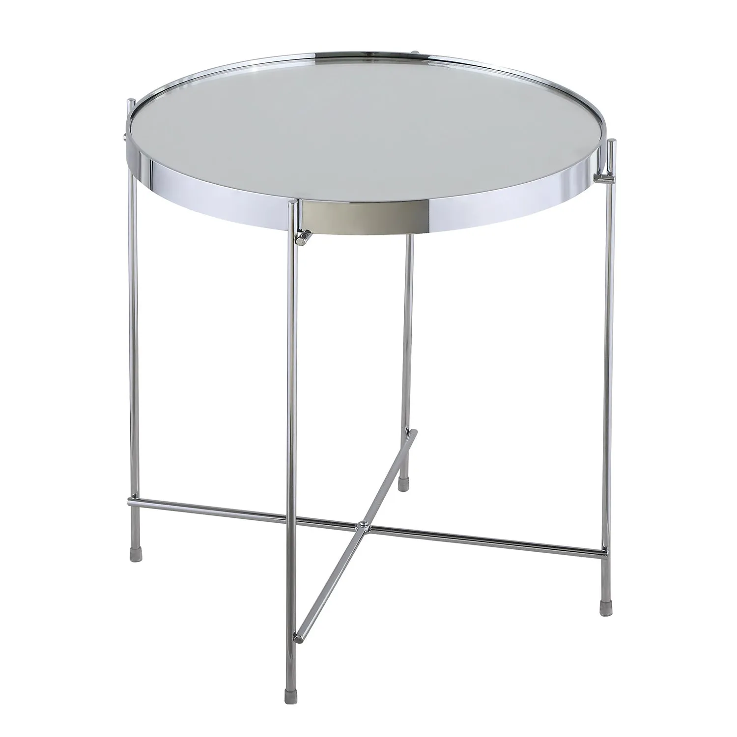 Oakland Circular Chrome Lamp Table Silver