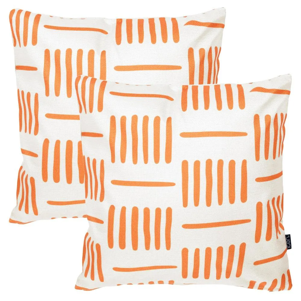 icon 2 Pack Cushion 43x43 Kyoto Fabric - Lines in Off-White