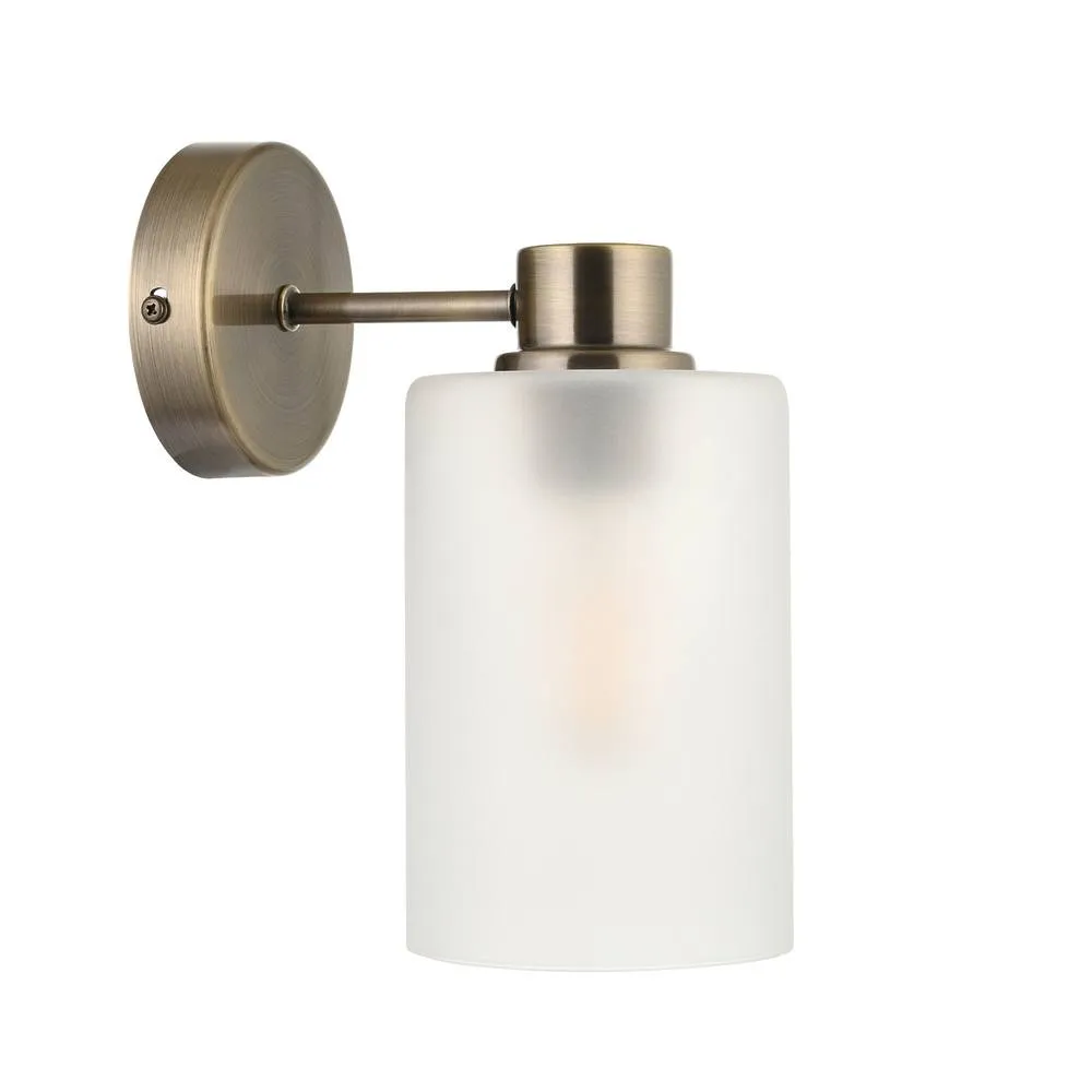 First Choice Lighting Panton - Antique Brass Wall Light with Frosted Glass Shades in Bronze 2