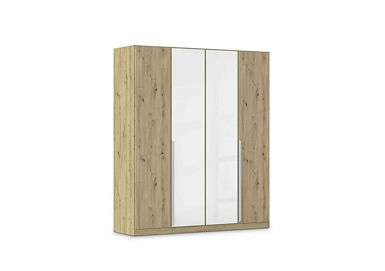 Freja 181cm 4 Door Hinged Decor Wardrobe With Glass Doors