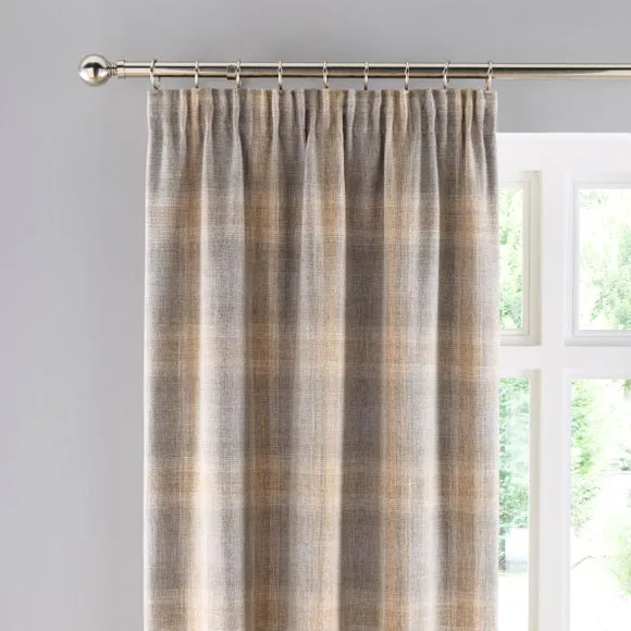 Pinfold Check Pencil Pleat Curtains