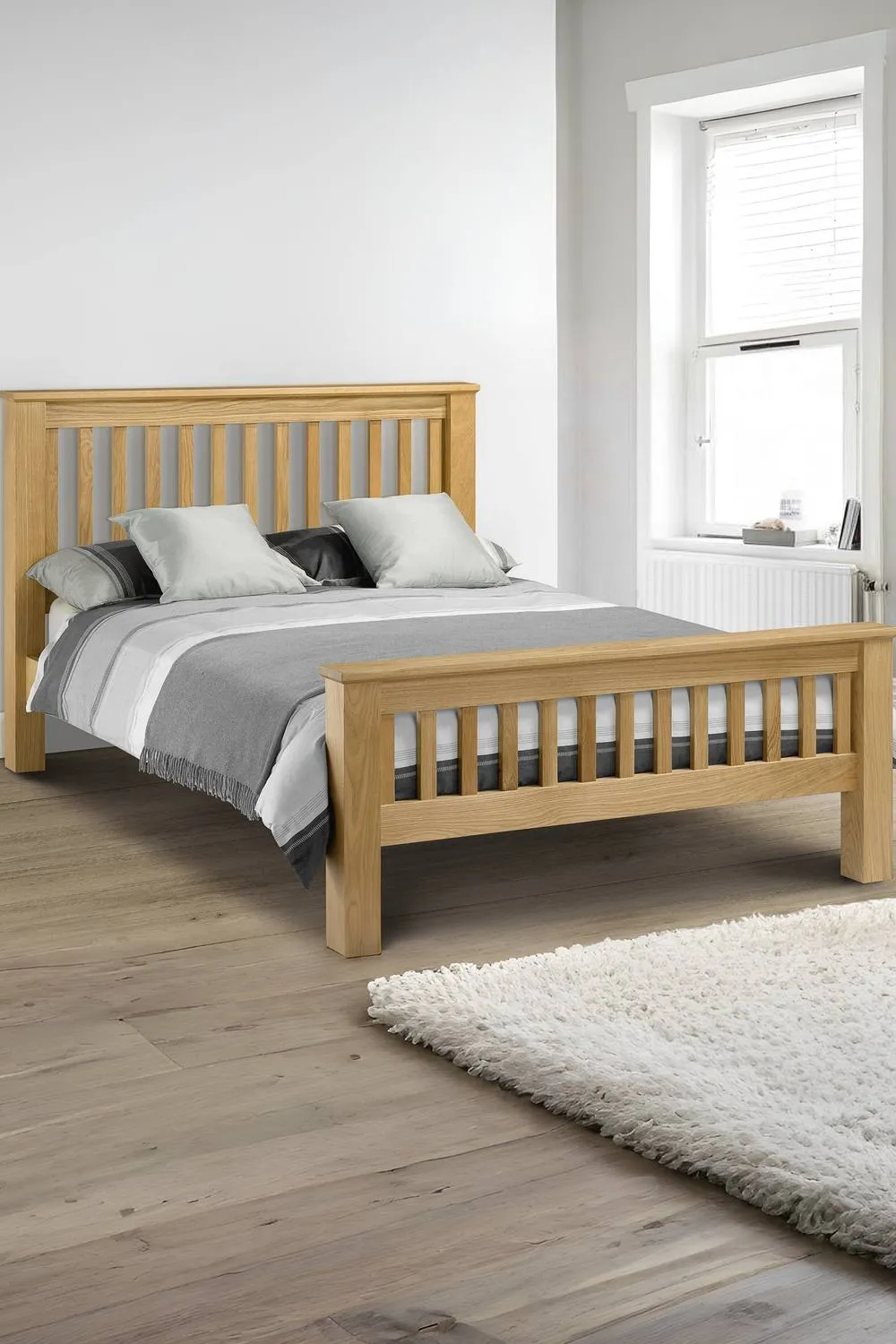 Julian Bowen Amsterdam High Footend Solid Oak Bed in Natural 2