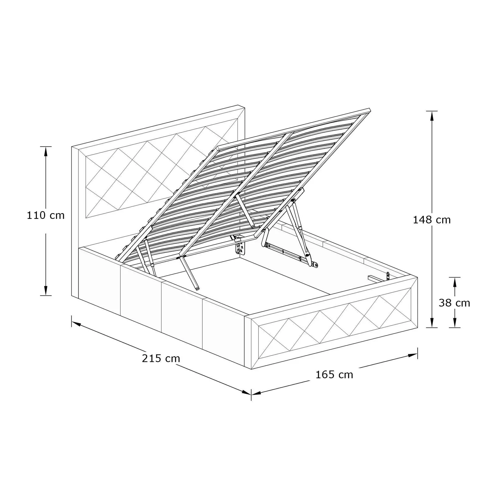 GFW Hollywood Ottoman Storage Bed in White 6