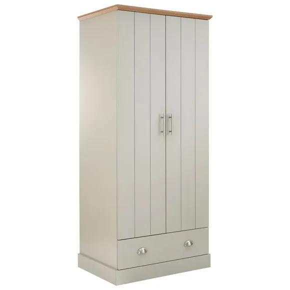 Kendal Double 1 Drawer Wardrobe, Grey 4