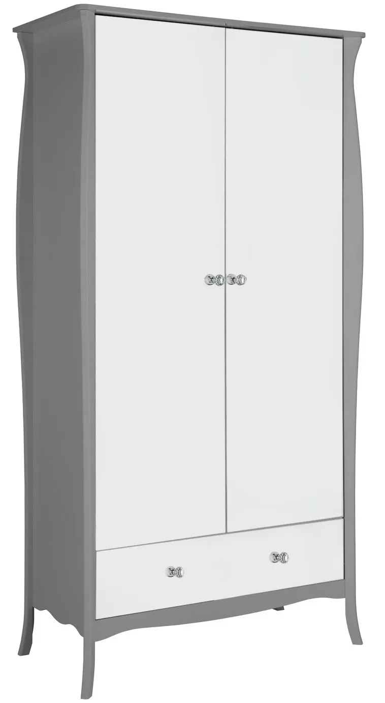 Argos Home Amelie 2 Door 1 Drawer Mirrored Wardrobe - Grey