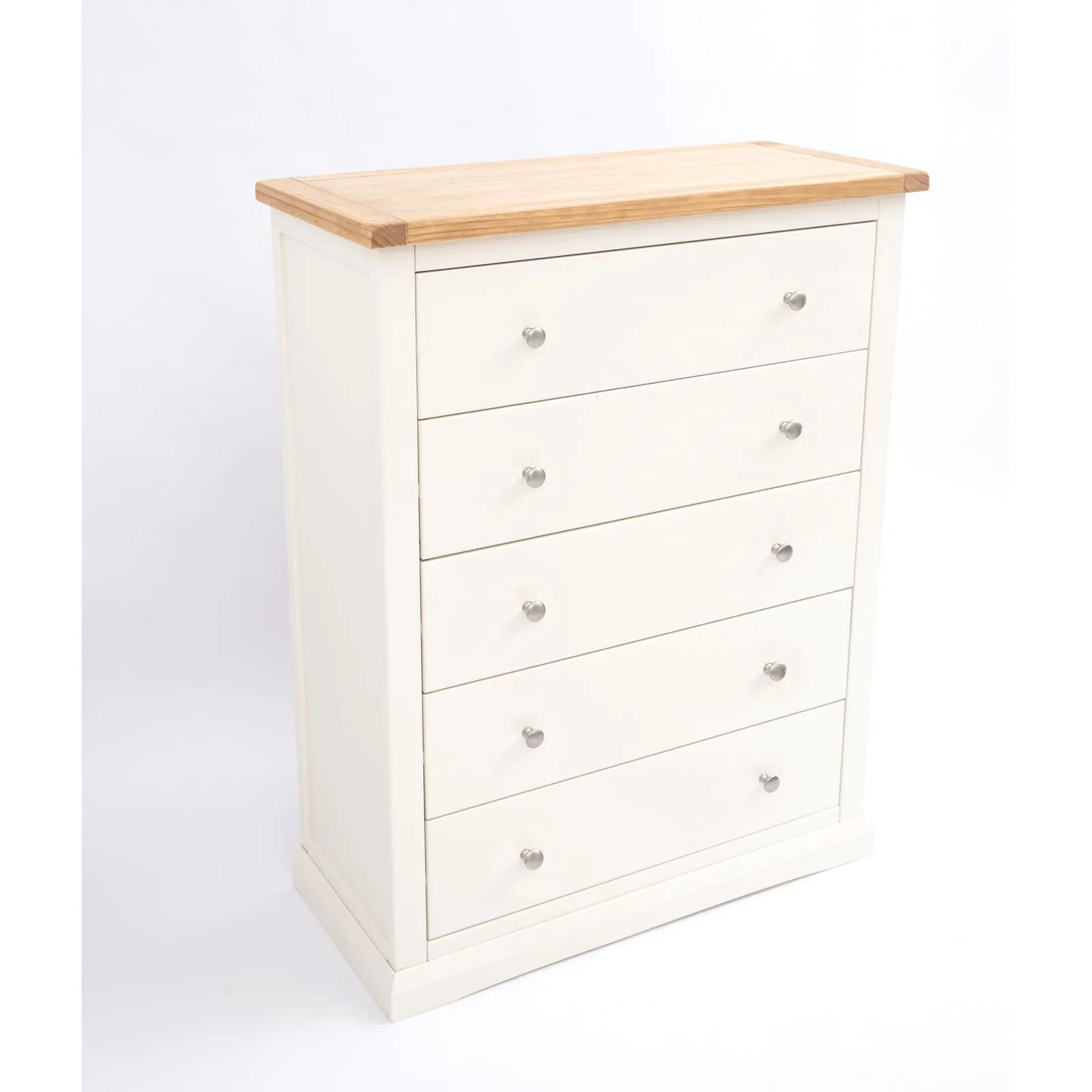 Cabinet Bits Castelli 5 Drawer Chest of Drawers Chrome Knob in Off-White 3