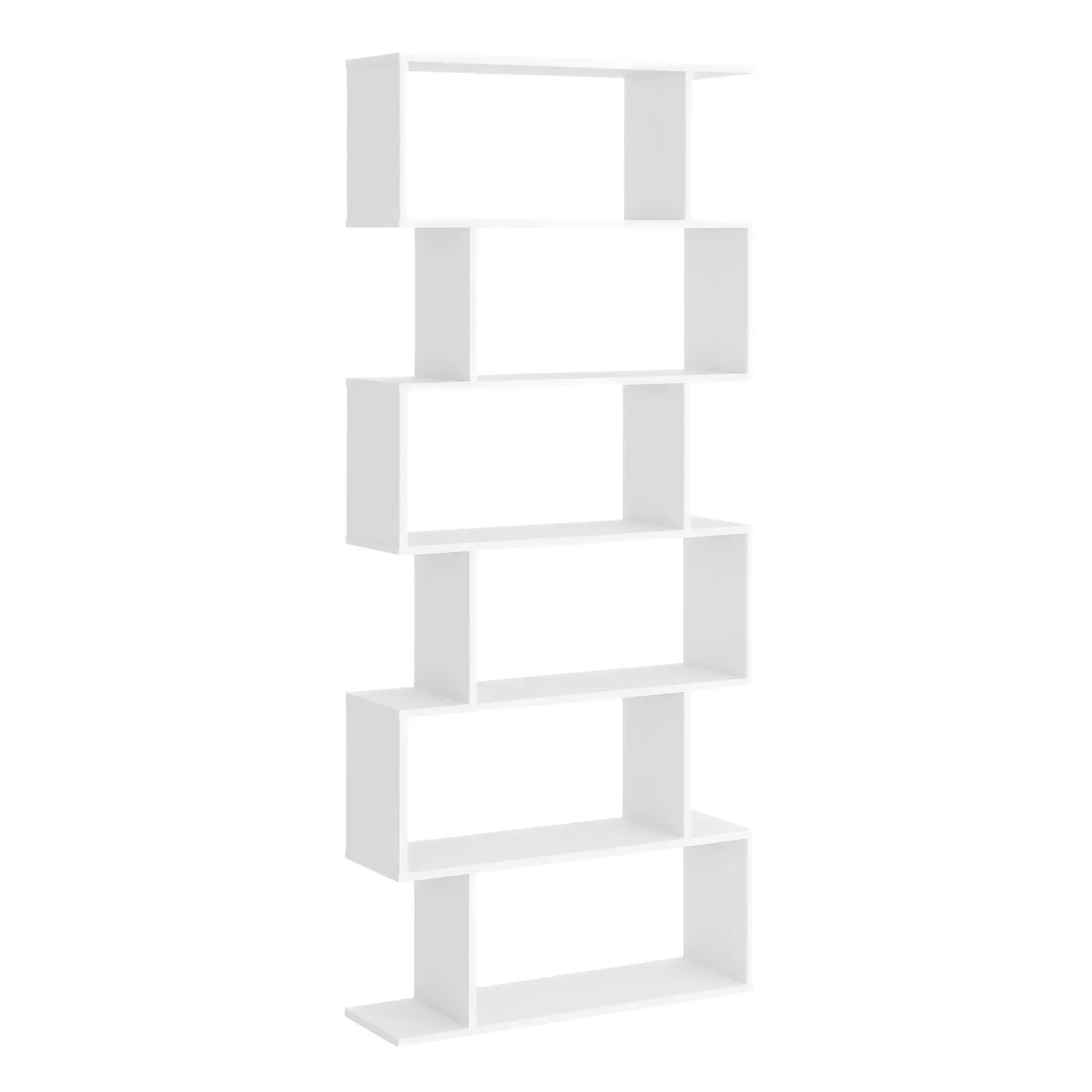 HOMCOM Storage Shelf Modern S-Shape Design Stand Unit Storage Display for Home in White 2