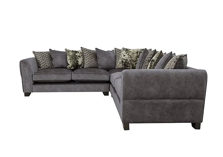 Mariah Large Fabric Scatter Back Corner Sofa - Dapple Moleskin