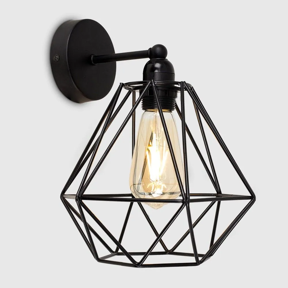 ValueLights Diablo Black Indoor Wall Light Fitting 3