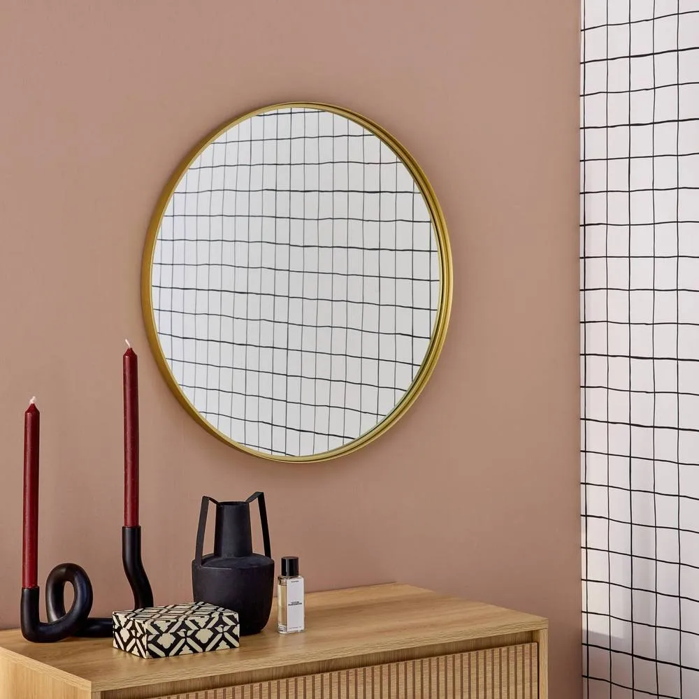 sweeek 60cm round metal mirror in Gold 3