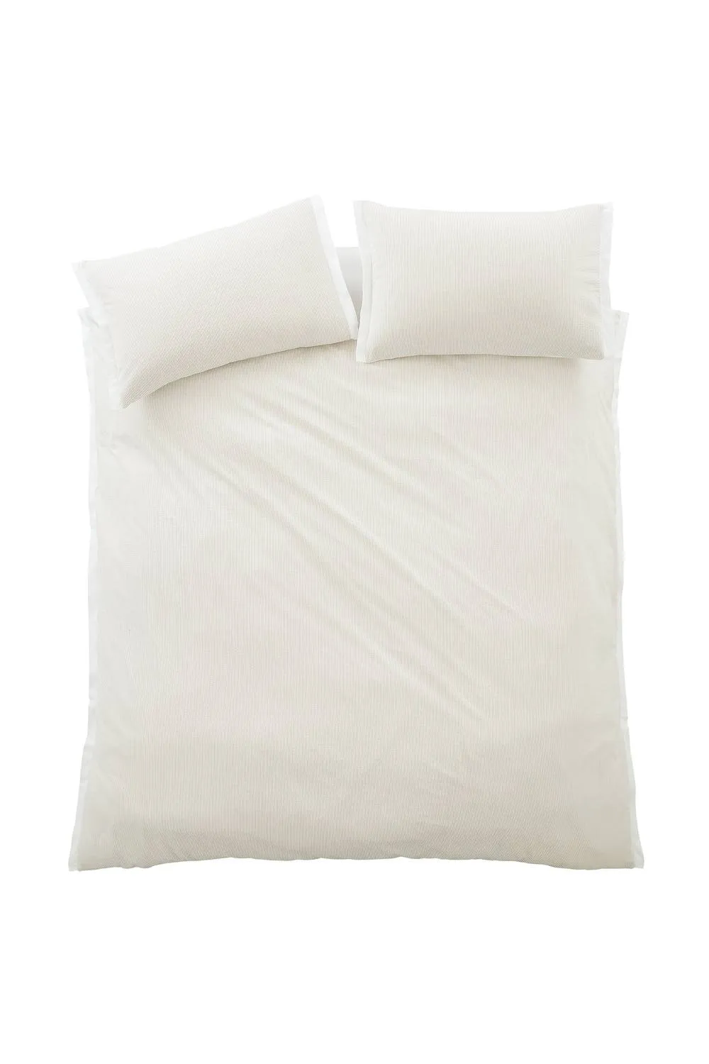 Bianca 'Seersucker Woven Stripe' 180 Thread Count Cotton Duvet Cover Set in Natural 6