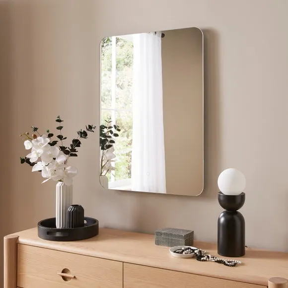 Curved Corner Rectangle Light Up Wall Mirror 2