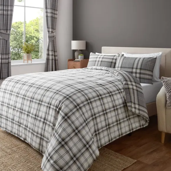 Catherine Lansfield Kelso Check Duvet Cover & Pillowcase Set 4