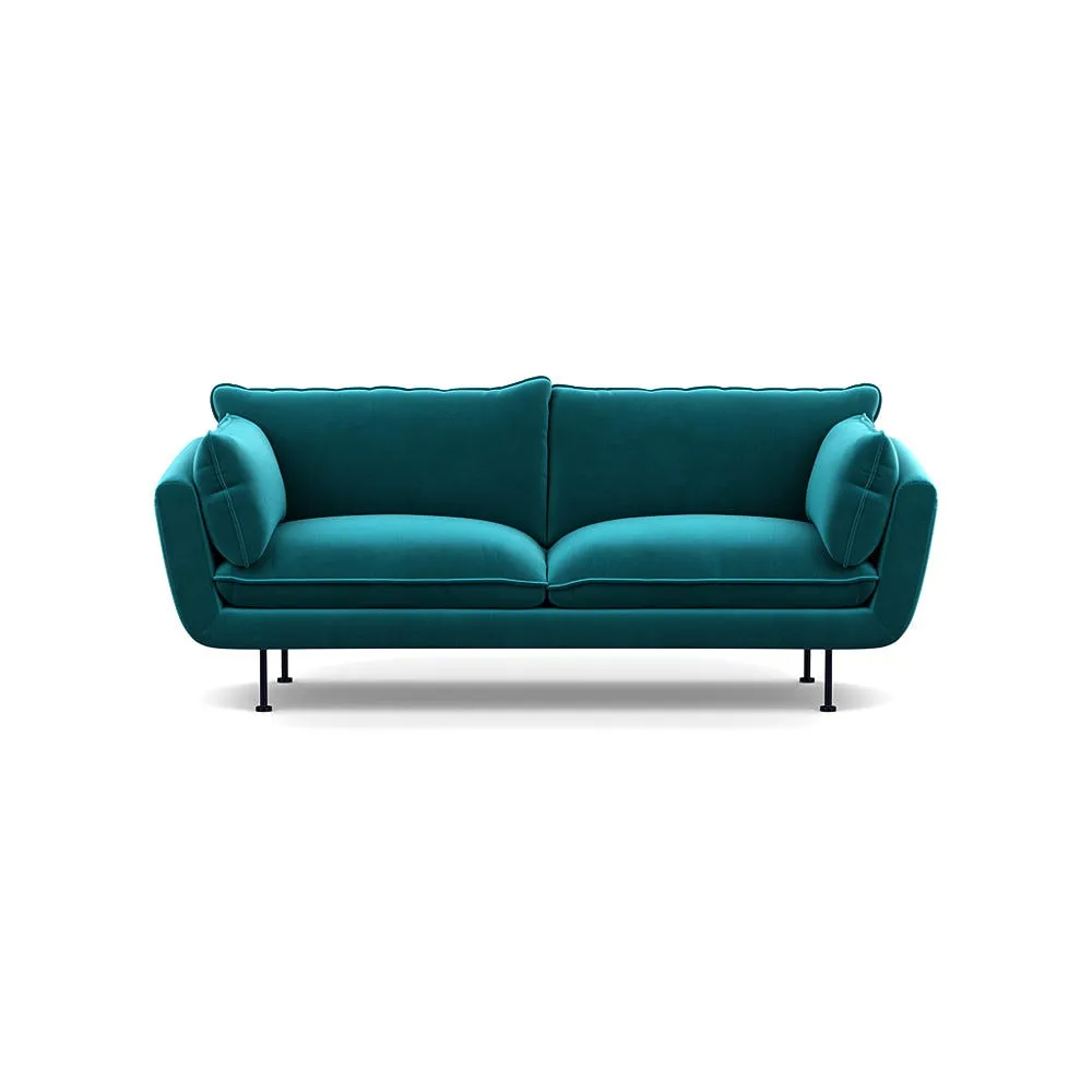 Heal's Allora 3 Seater Sofa Smart Velvet Petrol Black Feet